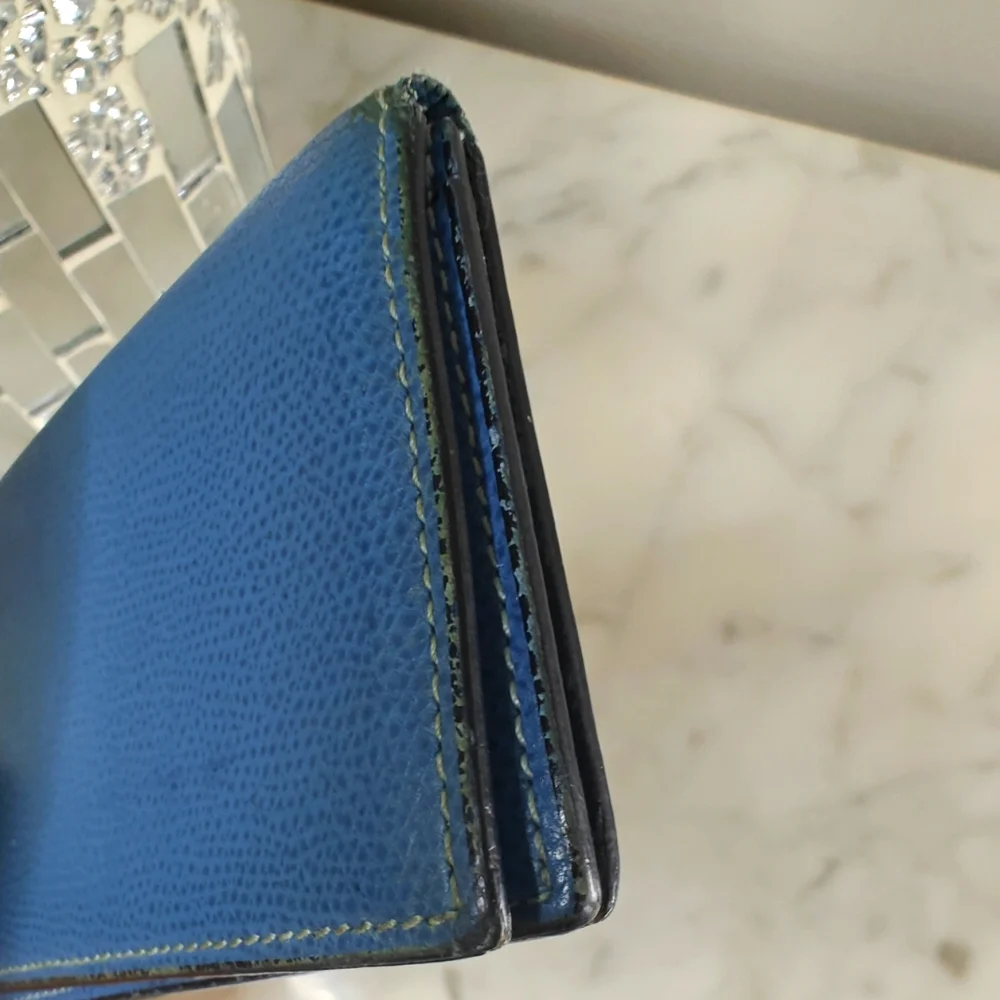 Valextra Onda Card Case In Cobalt Blue - Picture 9 of 13